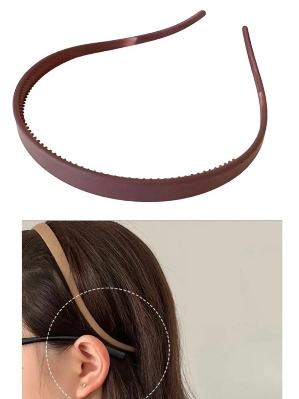 🔴 5 for $10 ONE Mauve Red Matte Resin U-Shaped Anti Slip Headband